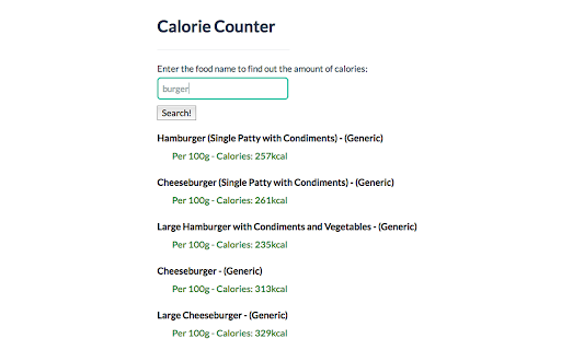 Calorie Counter