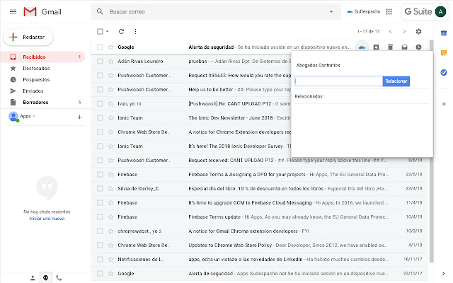 Sudespacho Gmail chrome extension