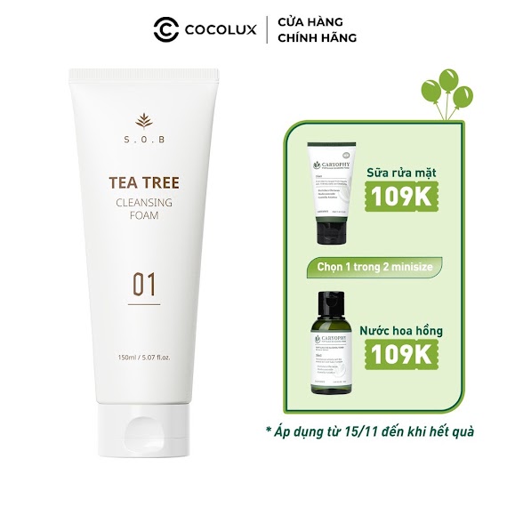 Sữa Rửa Mặt S.o.b Tea Tree Làm Sạch Sâu Và Giảm Mụn 150Ml Cocolux