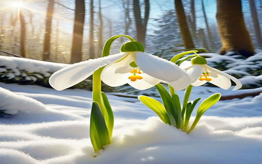 White Snowdrop Flower Wallpaper screenshot 1