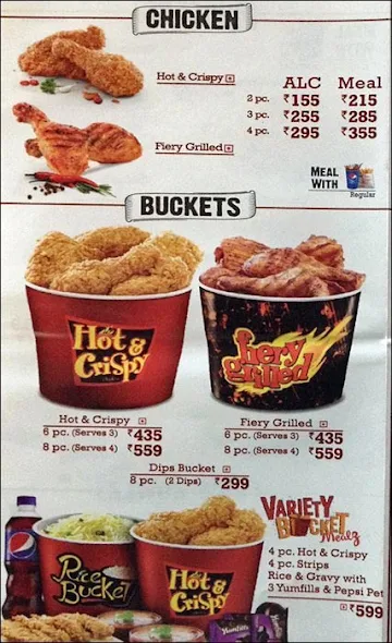 KFC menu 