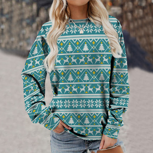Title 2, Womens Striped 3D Digital Printed Sweatshirt. ...