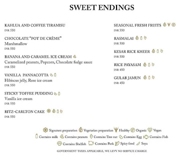 The Market - The Ritz-Carlton menu 