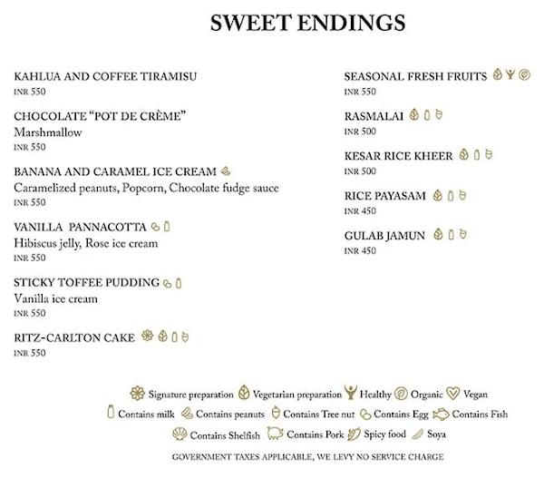 The Market - The Ritz-Carlton menu 