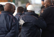 G4S  cash-in-transit drivers after the heist on the Jakes Gerwel road in Athlone, Cape Town on June 18, 2018.