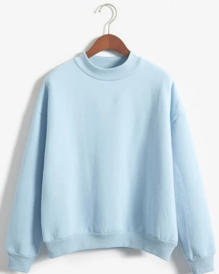 Womens Casual Long Sleeve Mock Neck Sweatshirts Simple So... - 0