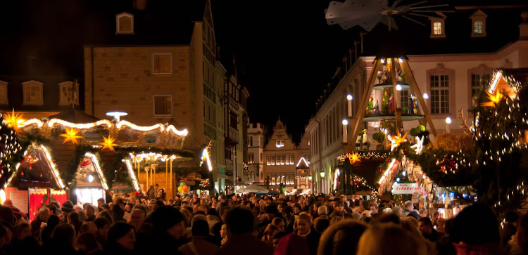 The Christmas market in Trier, Germany. 