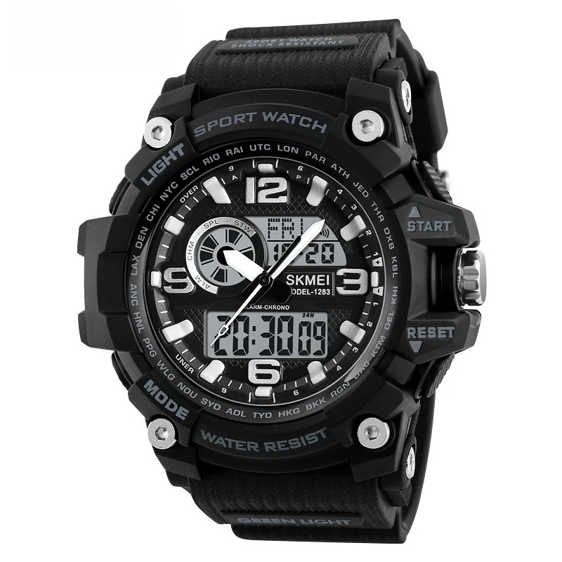 Reloj electrónico deportivo multifunción para hombre, sumergible, resistente al agua, ideal para actividades al aire libre, cronómetro y más.