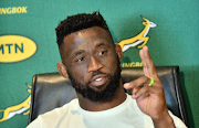 Siya Kolisi during a Springbok press conference in Cape Town on Tuesday.