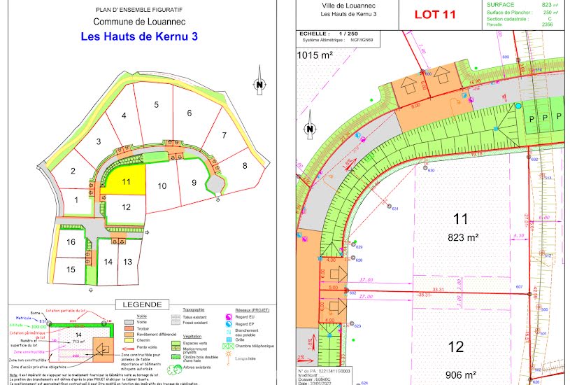  Vente Terrain à bâtir - 823m² à Louannec (22700) 