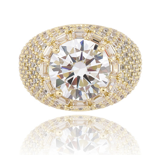 Title 4, Zirkoon- en diamanten ring, stralende schitteri...