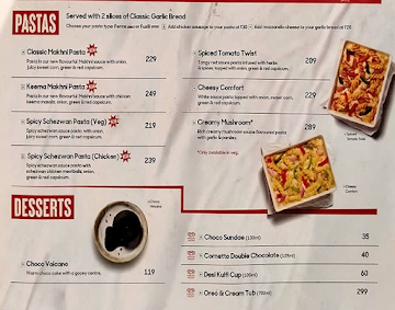 Pizza Hut menu 