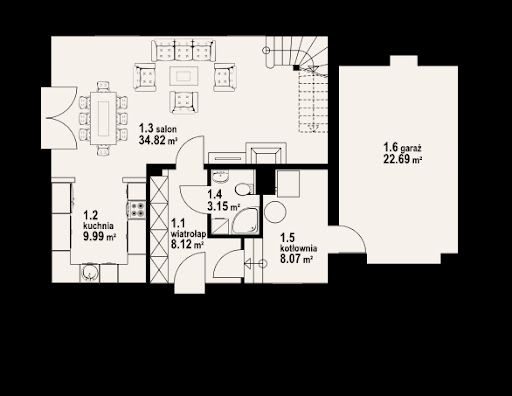 Cisna 5g dw - Rzut parteru