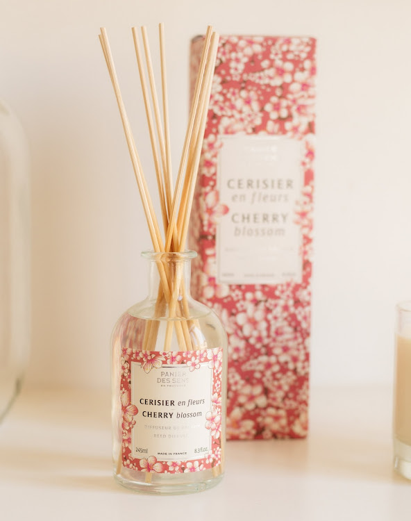 Panier des Sens cherry blossom reed diffuser.