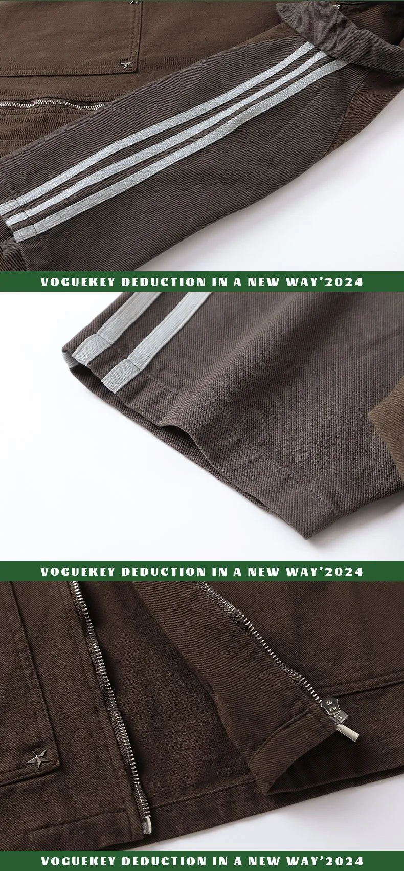 Title 6, Chaqueta Americana Retro Bordada con Costuras d...