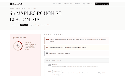 PermitPeek — Building Permit History for Zillow & Redfin screenshot 5