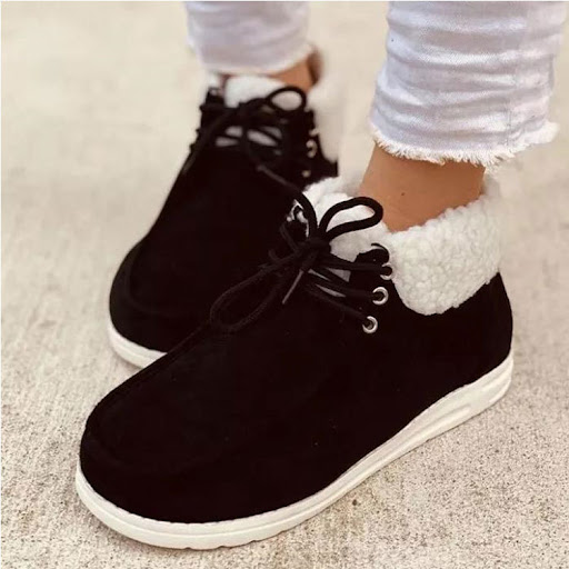 Title 1, Round toe grey cotton shoes, even size, solid c...