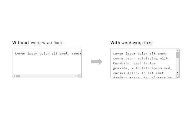 Text area word-wrap fixer chrome extension