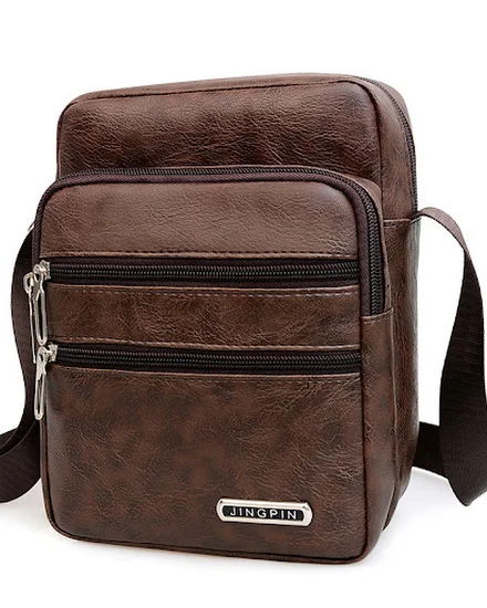 Casual Men's Shoulder Bags PU Leather Handbag Men Travel ... - 2