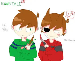 edd×FRISKとtord×Charaのイラスト