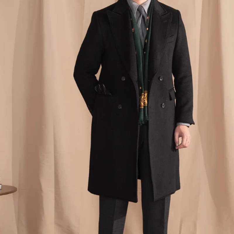 Double Breasted Coat Wool Atmospheric Field Coat, Classic Elegance and Warmth, Perfect for Cold Weather, Timeless Design