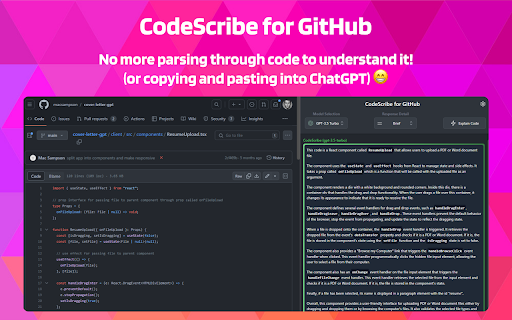 CodeScribe for GitHub (ALPHA)