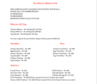 The Momo Mama Cafe menu 1