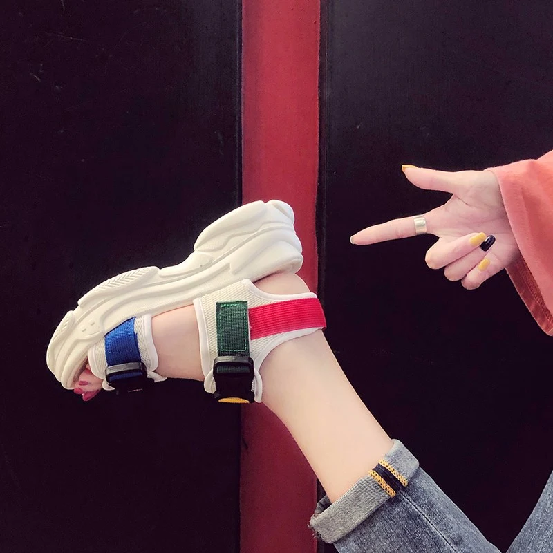 Title 1, Korean Color Block Platform Shoes Elevate Your ...