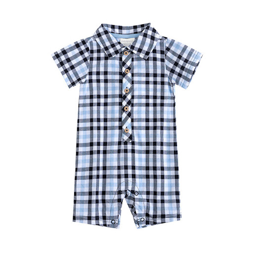 Title 3, Summer Childrens Shorts Baby Romper Plaid Shir...