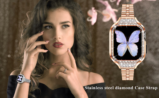 Title 4, Small Three Beads Diamond Smart Watch Band. Ele...