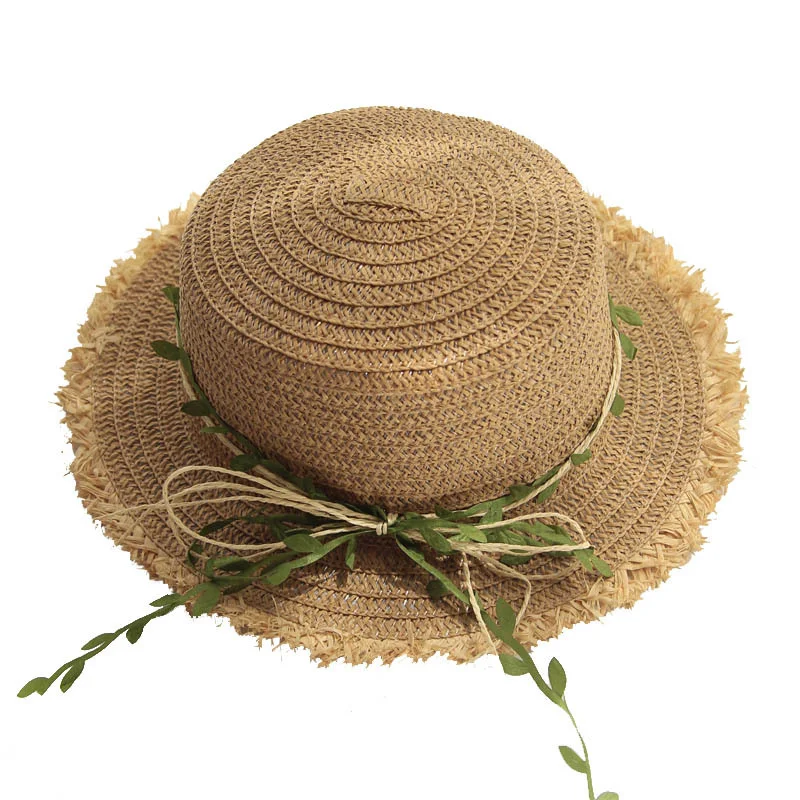 Title 5, Nieuwe Strohoed Vrouw Rotan Strik Zon Zomer Zon...