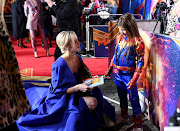 Brie Larson meets a fan at the UK Gala screening for 'Captain Marvel'. 