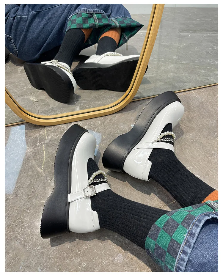 Title 6, British Style Thick-soled Mary Jane Leather Wom...