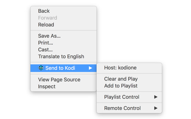 Send to Kodi chrome extension