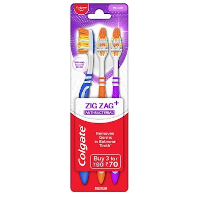 Colgate Zigzag Soft Toothbrush - 3 pcs