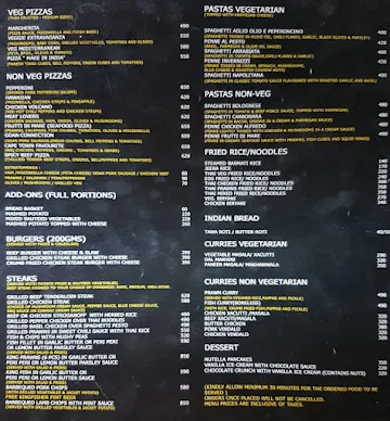 Cape Town Cafe menu 