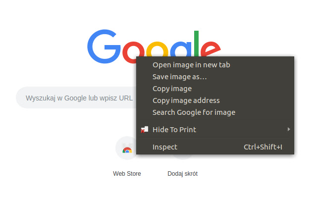 Hide To Print chrome extension