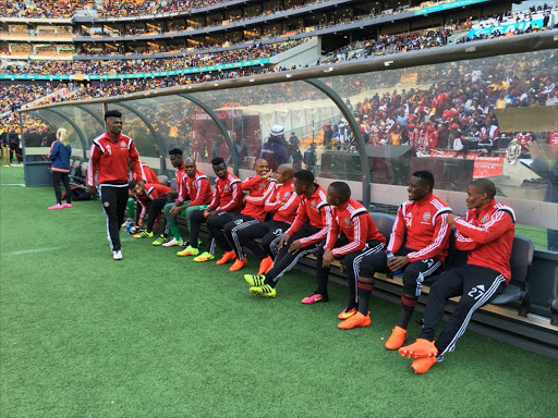 The Buccaneers bench during Carling Champion Cup at FNB stadium. Picture credits: Twitter/Orlando Pirates