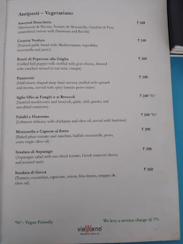 Via Milano menu 