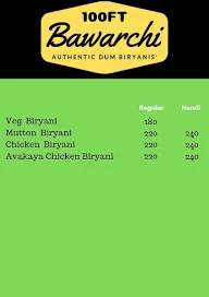 100Ft Bawarchi menu 2