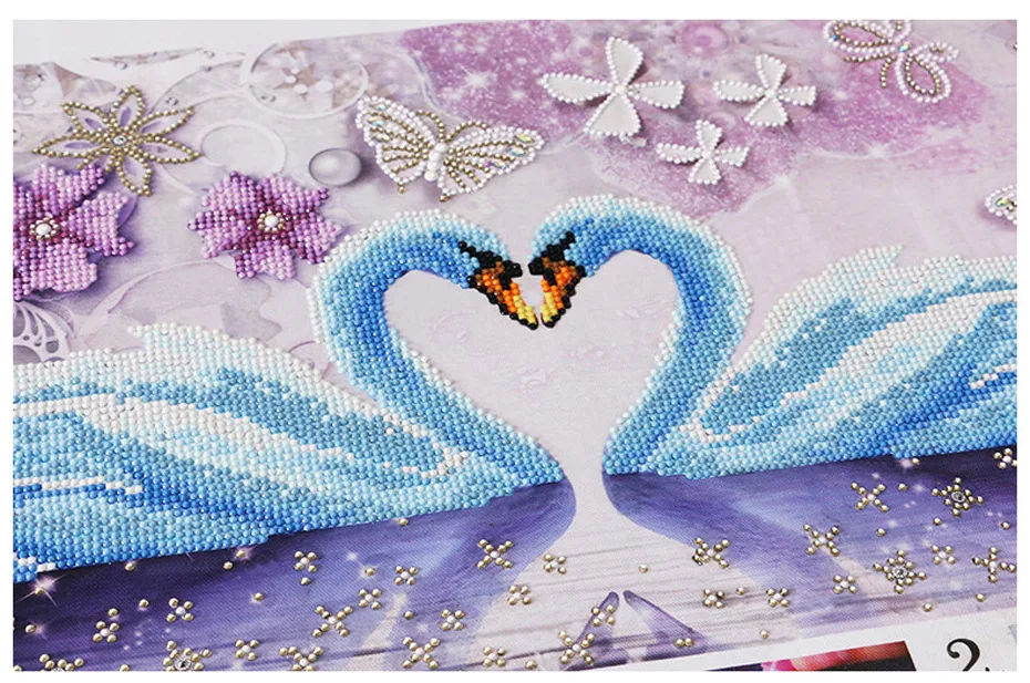 Kit de pintura con diamantes 5D Swan Cross Stitch Diamante completo Arte de mosaico para relajarse y crear hermosas decoraciones.