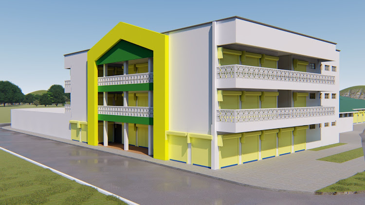 A design of the Mutuini Market which will be constructed in Dagoretti South in Nairobi.