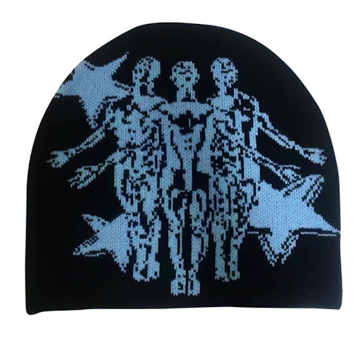 Title 1, Thermal Knitting Sleeve Cap with Gothic Print, ...