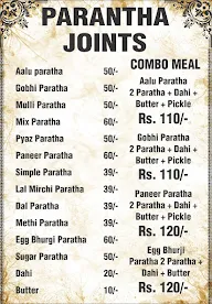 Parantha Joints menu 2