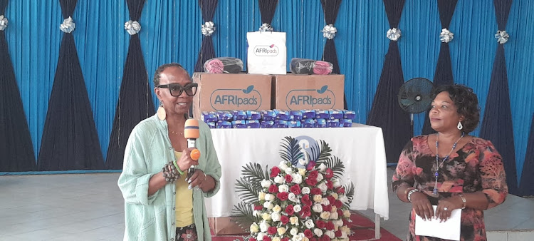 Bahari sisters Founder and Executive Director Vicki Jones and Pastor Esther Mutuku during the Bahari Sisters Menstrual Health Forum in Githurai on February 17, 2024.