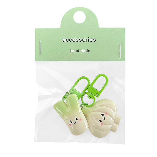 Title 3, Creative Funny Onion Garlic Suit Keychain Small...
