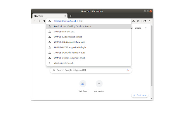 Backlog Omnibox Search chrome extension