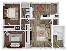 Floorplan image for Two Bed, One Bath