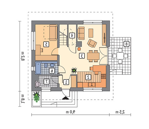 W sam raz - wariant I (etap II) - M251a - Rzut parteru