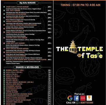 The Temple Of Taste menu 